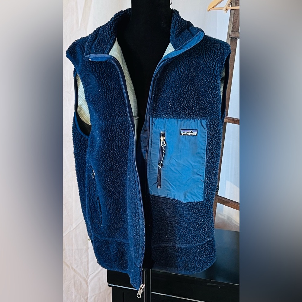 Patagonia vest, xL, navy blue fleece